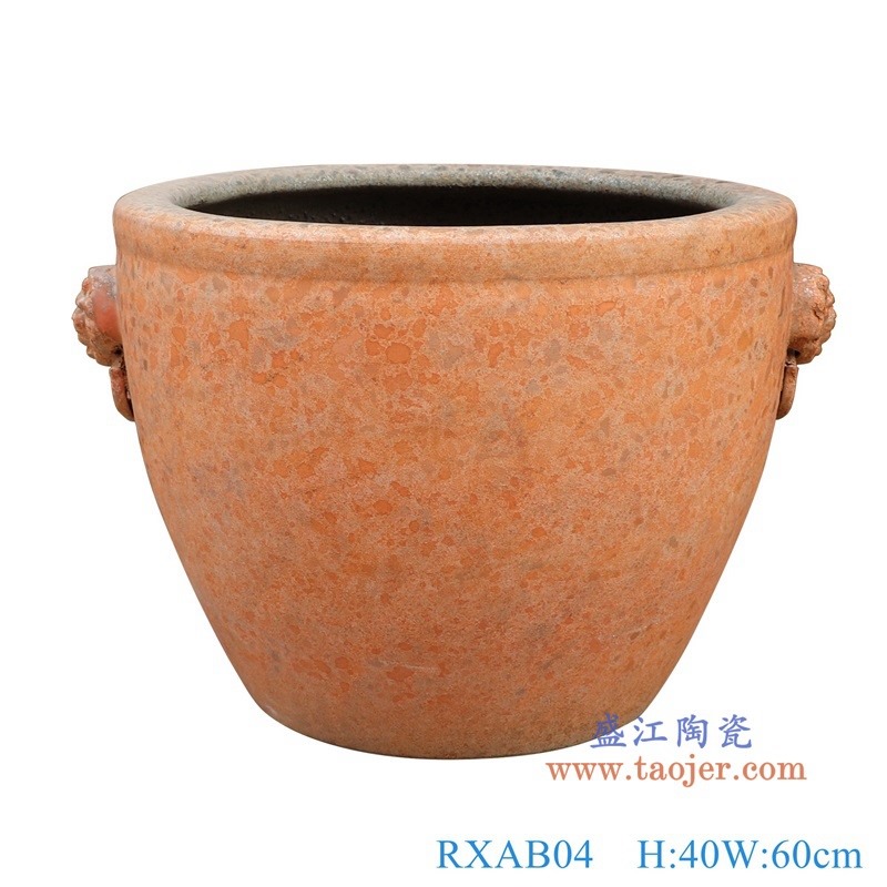 RXAB04窑变颜色釉橙色狮子头耳大缸