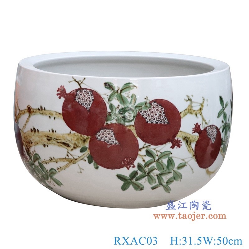 RXAC03窑变彩绘石榴大缸