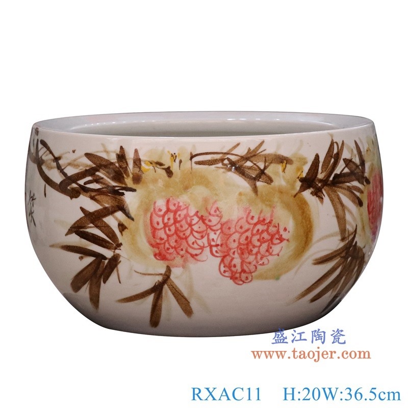RXAC11窑变彩绘石榴小缸