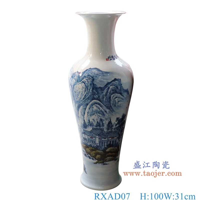 RXAD07青花山水观音瓶大花瓶