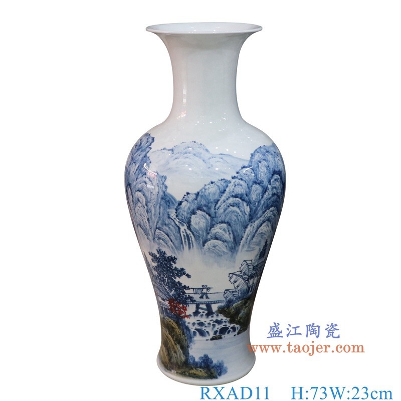 RXAD11青花山水鱼尾瓶