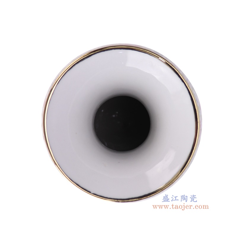 RZUF02-A白底描金粉彩珐琅彩缠枝莲双耳玉壶春瓶顶部图