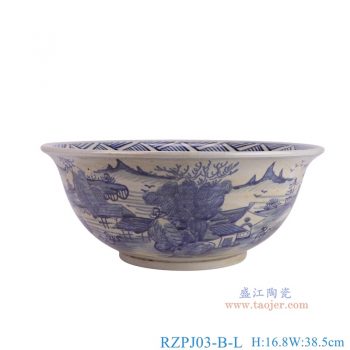 RZPJ03-B  青花山水大碗 高16.8直径38.5底径18重量4.7KG