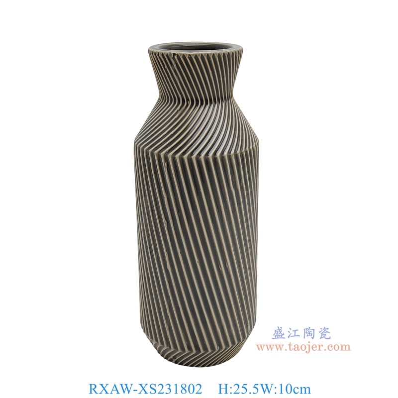 RXAW-XS231802 灰底黑折线罐子大号 高25.5直径10