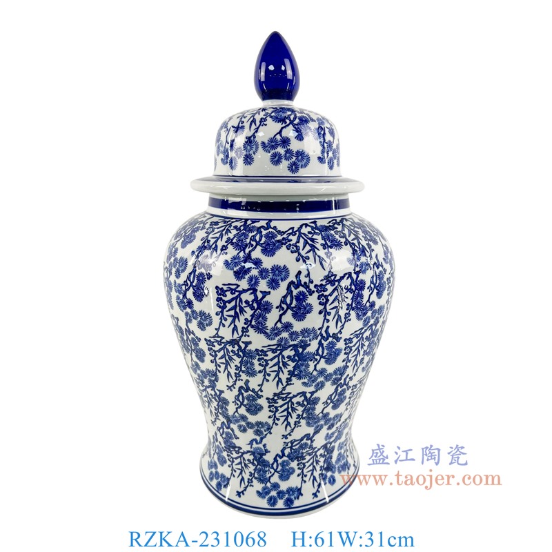 RZKA-231068 24英寸青花松竹梅纹将军罐大号 高61直径31