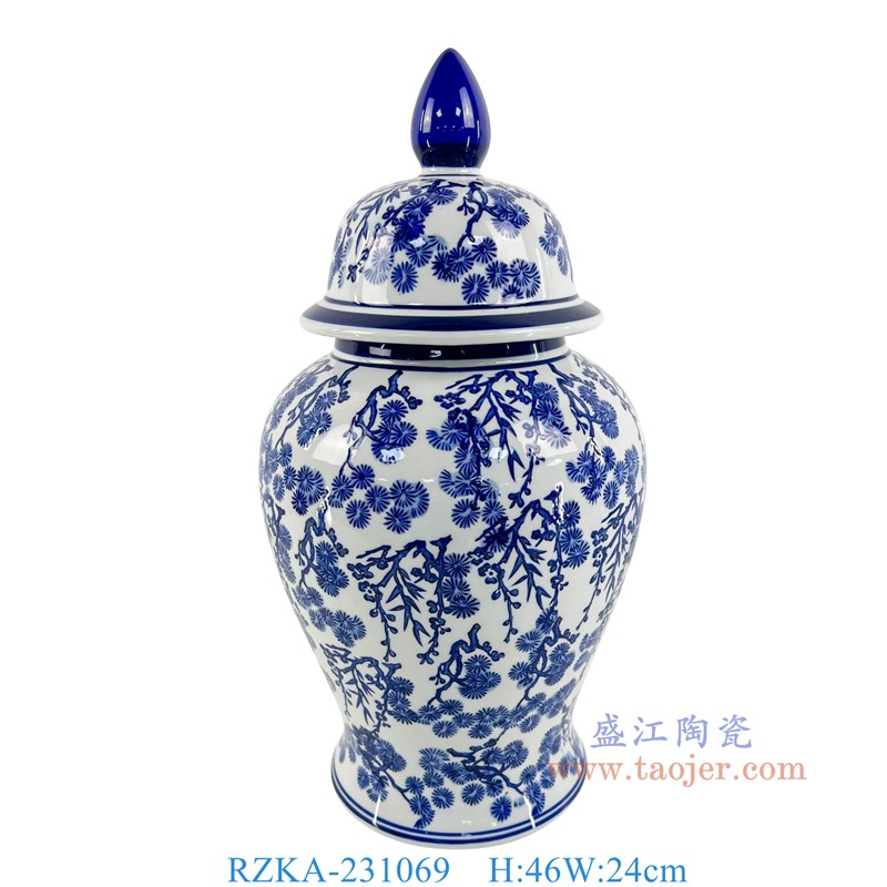 RZKA-231069 18英寸青花松竹梅纹将军罐中号 高46直径24 