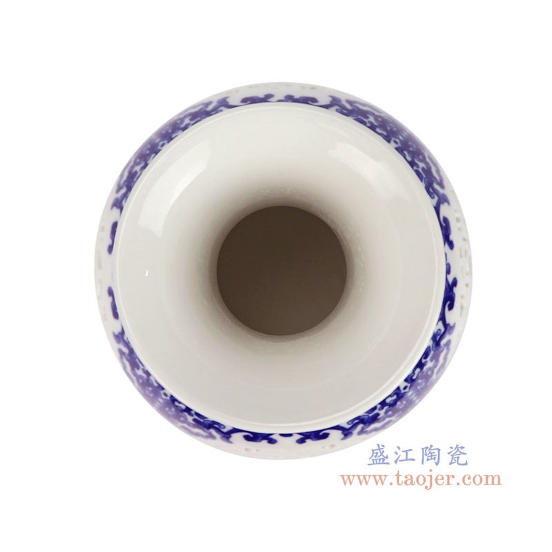 RZSG07-A青花缠枝莲镂空赏瓶顶部图