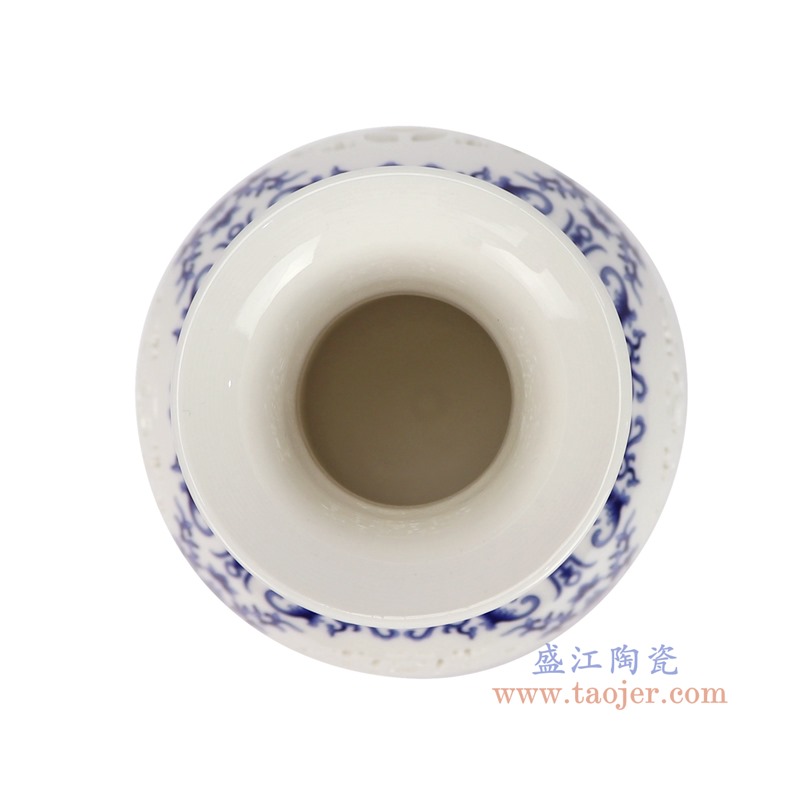 RZSG09-A青花缠枝莲镂空花瓶顶部图