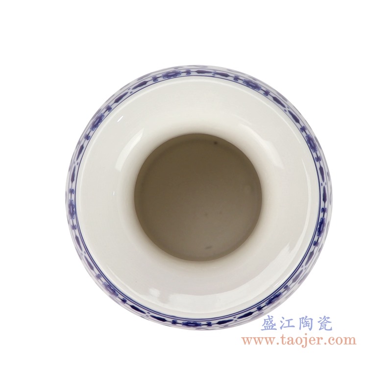 RZSG10-A青花缠枝莲镂空冬瓜瓶顶部图