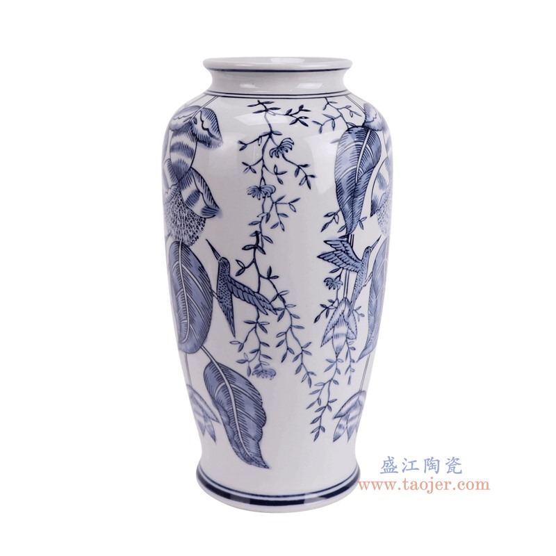 RXAY05青花花鸟冬瓜瓶侧面图