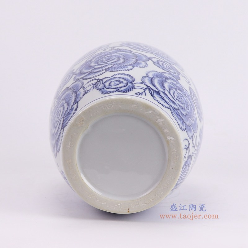 RXAY20青花牡丹纹冬瓜瓶底部图