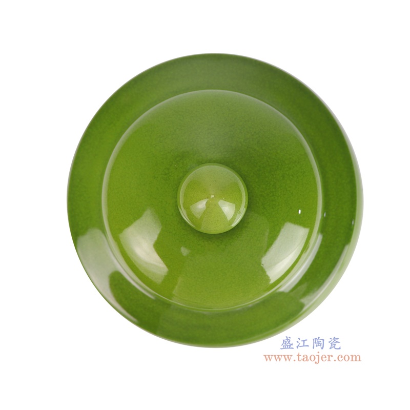 RYDB58-C-S绿色颜色釉将军罐顶部图