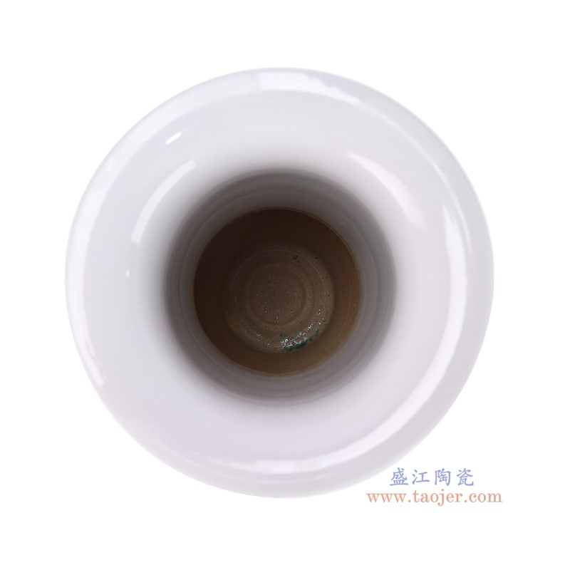 RYDB62-A绿色颜色釉花菇花觚瓶顶部图