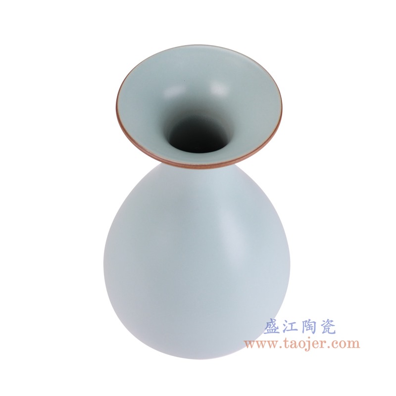 RZBF11-A仿宋汝窑青釉玉壶春瓶俯视图