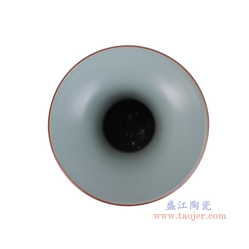 RZBF11-A仿宋汝窑青釉玉壶春瓶顶部图