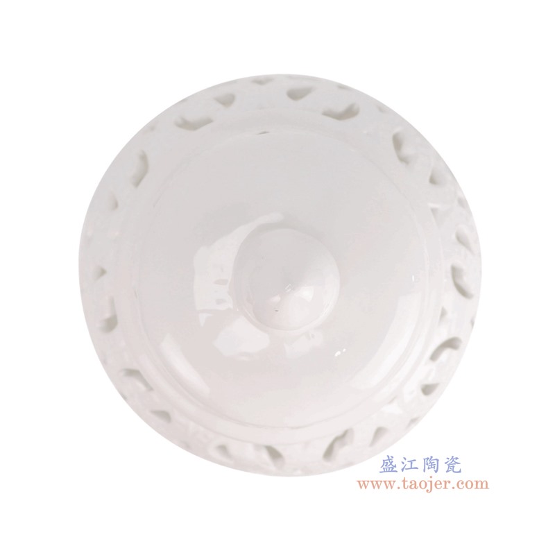 RZKA192228白色镂空将军罐顶部图