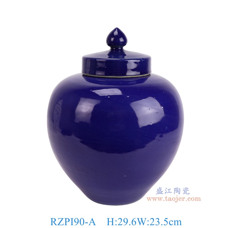 RZPI90-A蓝色大肚盖罐正面图