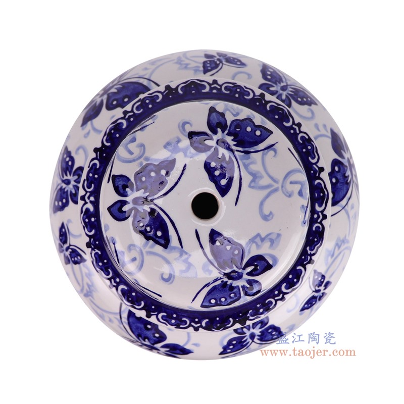 DS-RXCE-L66059-DC133青花蝴蝶纹将军罐灯具顶部图