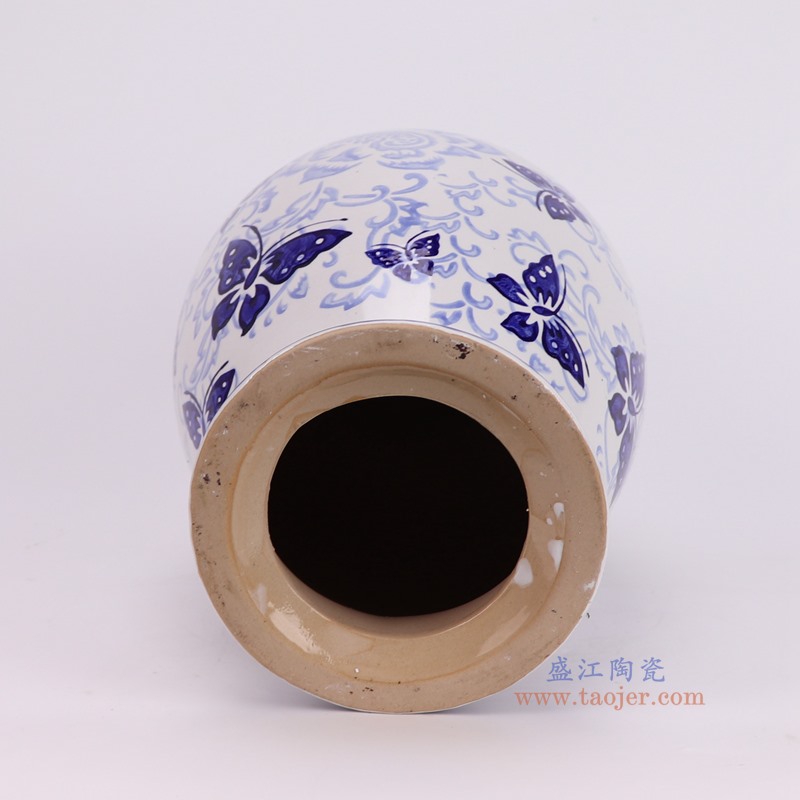 DS-RXCE-L66059-DC133青花蝴蝶纹将军罐灯具底部图