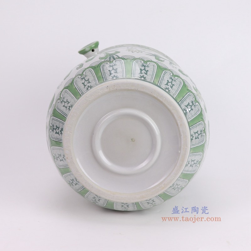 RXAE-FL23-155绿色麒麟纹花篮啤酒篮底部图