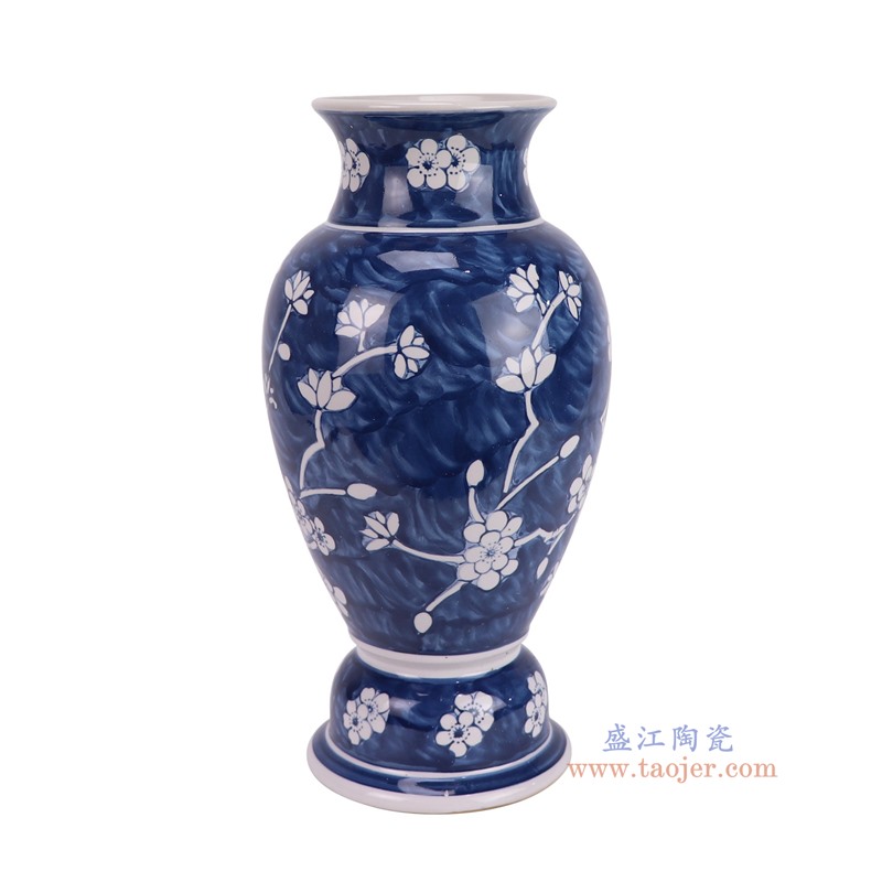 RXCE-67264-DC350青花蓝底冰梅花瓶侧面图