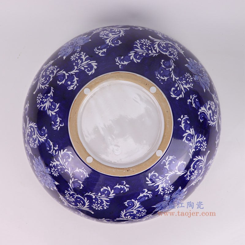 RXCE-BW65328青花蓝底缠枝莲大碗底部图