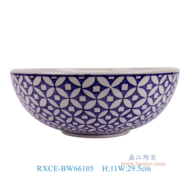 RXCE-BW66105青花铜钱纹大碗正面图