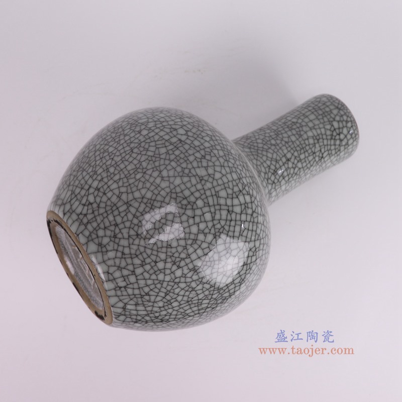 RYKZ18-B墨彩开片裂纹釉天球瓶侧面图