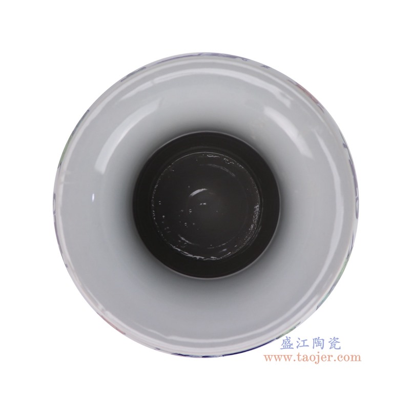 RZOE05-A彩绘硕果累累鱼尾瓶顶部图