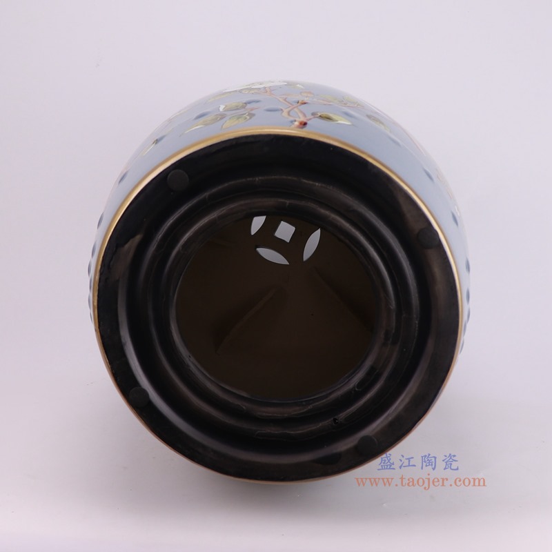 RYYL18-A灰蓝底花鸟凳子凉墩底部图