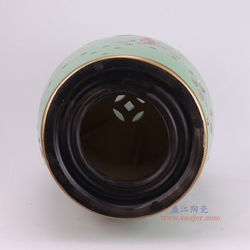 RYYL18-B绿底花鸟凳子凉墩底部图