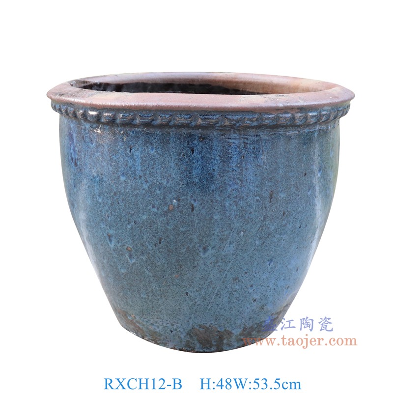 RXCH12-B仿古蓝釉竖纹陶缸