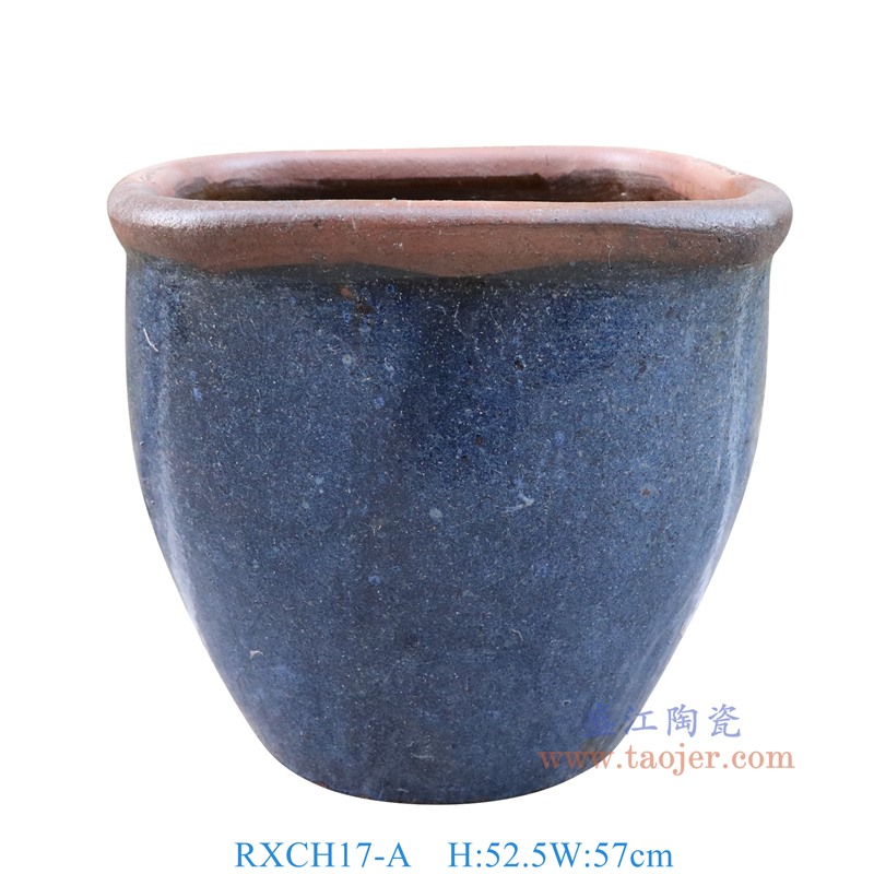 RXCH17-A仿古蓝釉四方陶缸