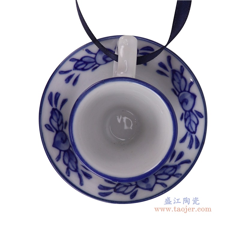 RZTO01-Yg青花咖啡杯吊坠吊瓶顶部图