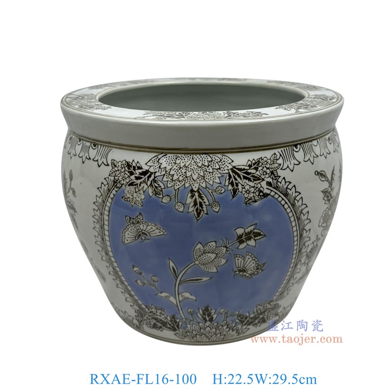 RXAE-FL16-100手工花卉纹缸高22.5直径29.5