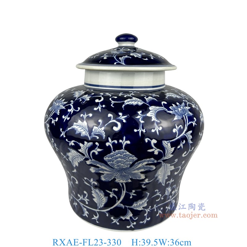 RXAE-FL23-330手工花叶纹储物罐高38.5直径36