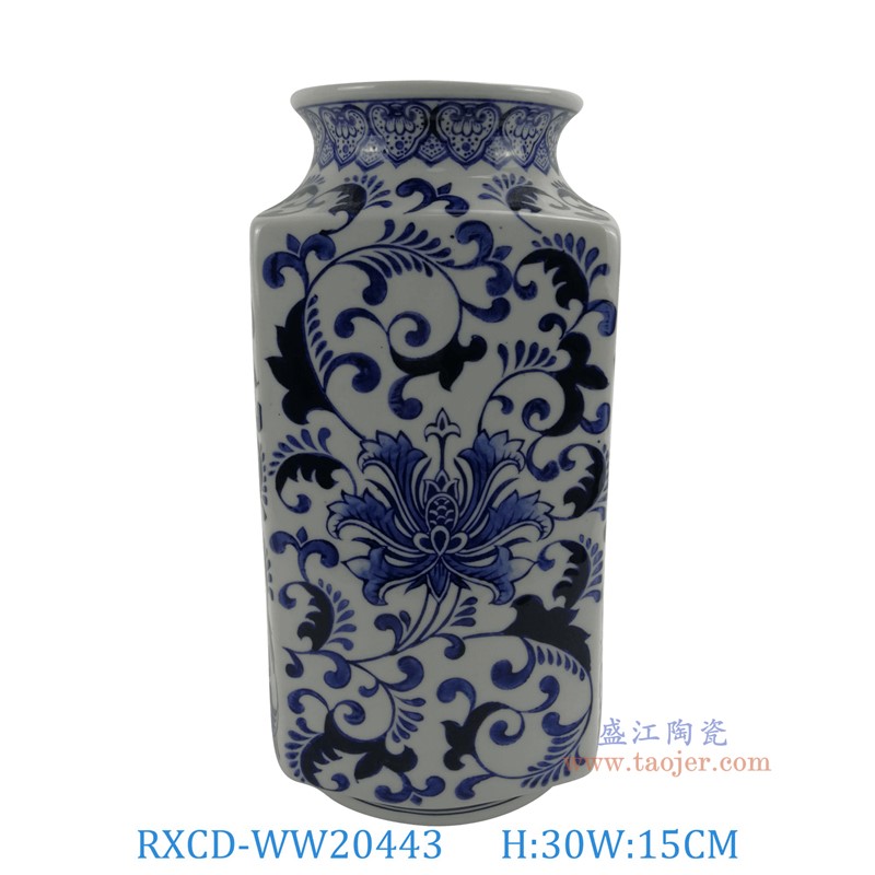 RXCD-WW20443青花缠枝莲纹花瓶高30直径15