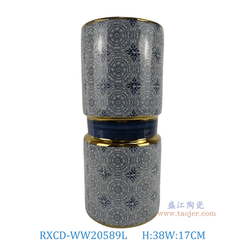 RXCD-WW20589L几何图案描金摆件大号高38直径17