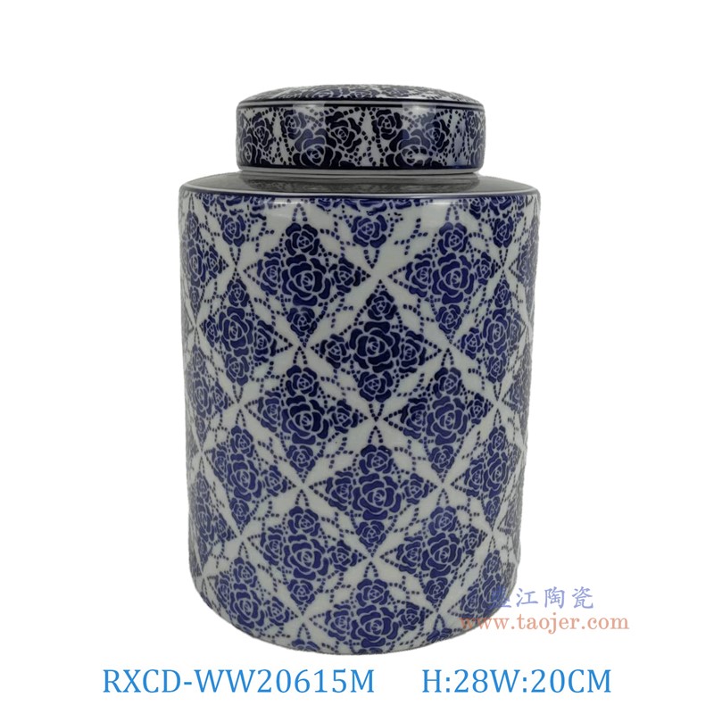 RXCD-WW20615M几何图案平顶圆罐中号高28直径20