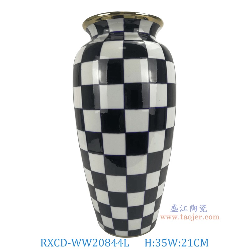 RXCD-WW20844L几何图案手工冬瓜瓶大号高35直径21