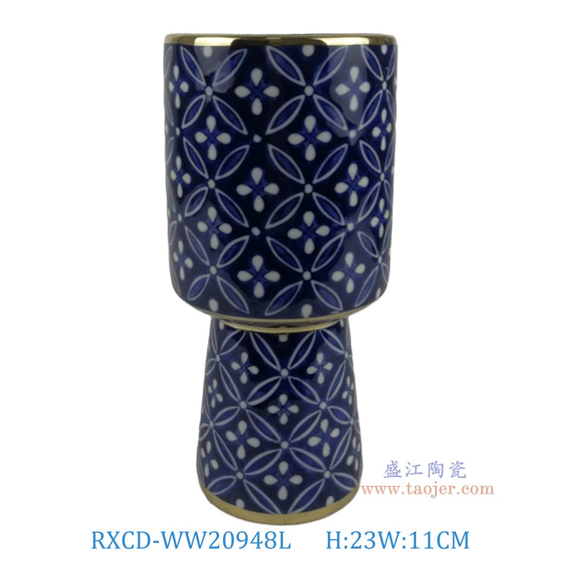 RXCD-WW20948L几何图案描金摆件大号高23直径11