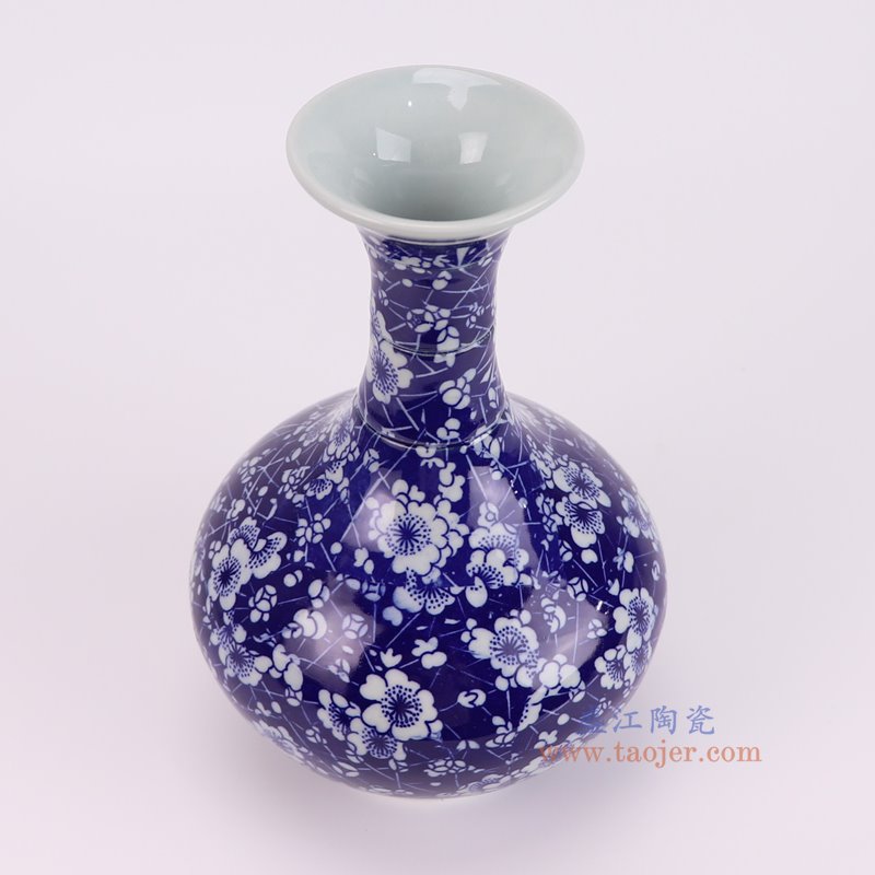 RZNV04-C青花冰梅赏瓶俯视图