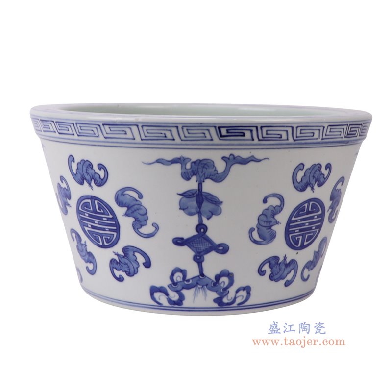 RXCS05-A青花蝙蝠纹缸侧面图