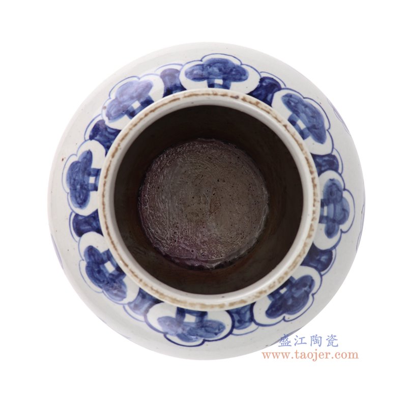 RZFB46-A青花龙纹圆罐顶部图