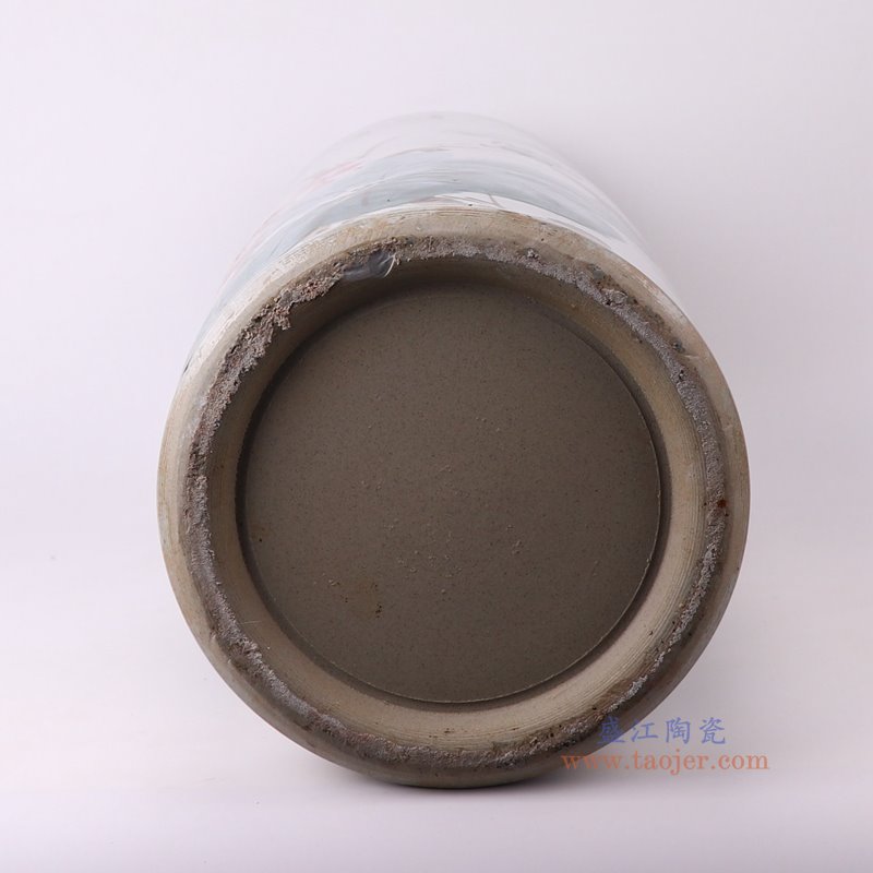 RZQZ03-A彩绘荷花箭筒伞筒底部图