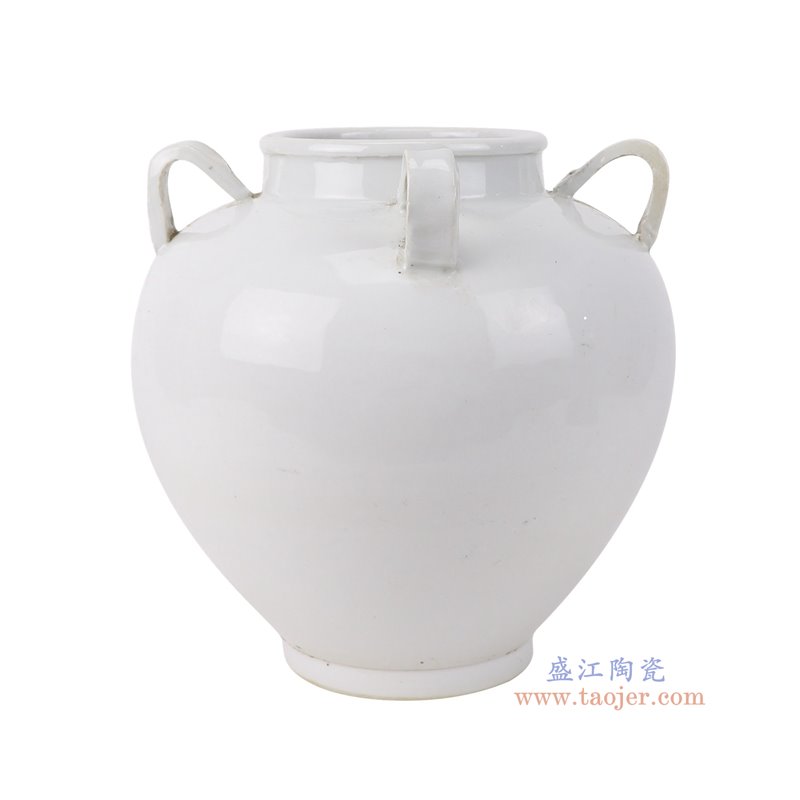RZPI102-A白色四耳大罐侧面图