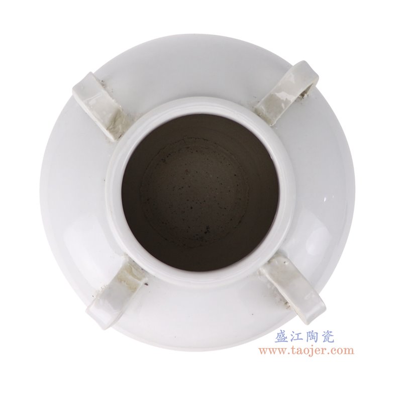 RZPI102-A白色四耳大罐顶部图