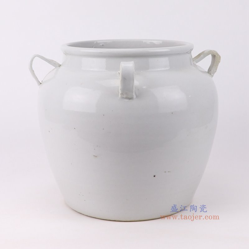 RZPI102-B白色四耳大罐侧面图