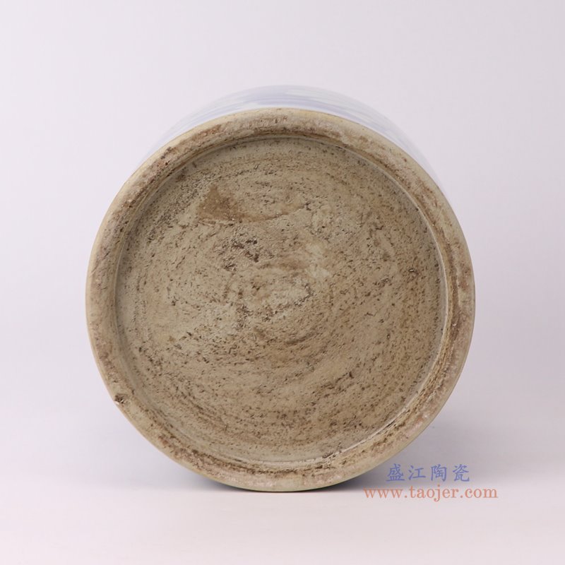 RZPI103-A青花太阳花纹笔筒底部图