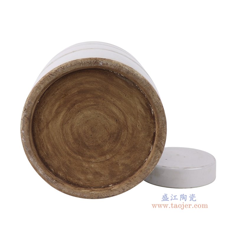 RZPI19-B白色竹节直筒茶叶罐底部图